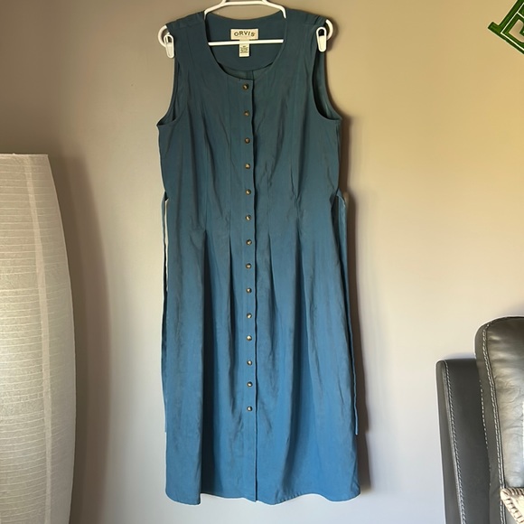 Orvis Dresses & Skirts - ORVIS Women’s Blue Midi Button Down Dress